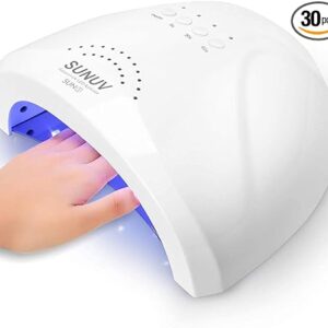 UV LED Nail Lamp, SUNUV Gel Nail Light for Nail Polish 48W UV Dryer with 3 Timers SUNone